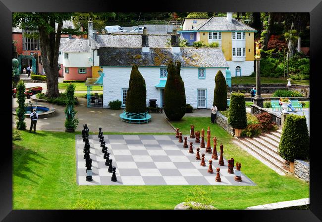Portmeirion village "Chess set." Framed Print by Frank Irwin