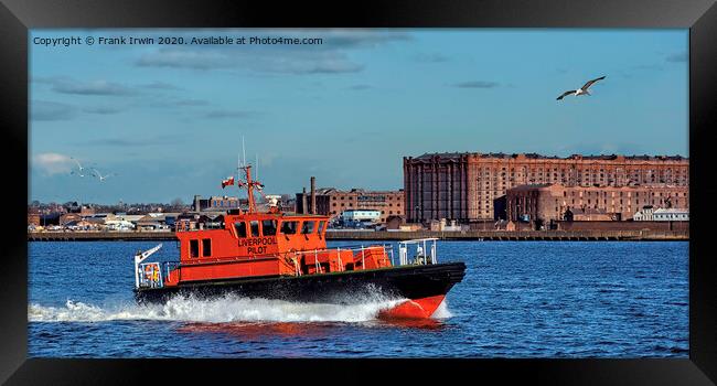 Pilot Launch Petrel on the Mersey Framed Print by Frank Irwin