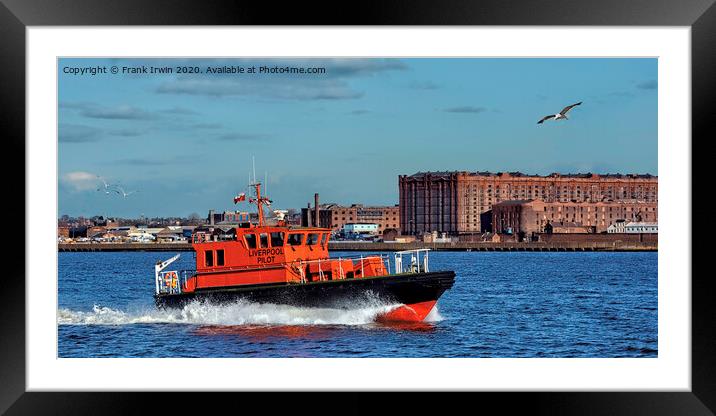 Pilot Launch Petrel on the Mersey Framed Mounted Print by Frank Irwin