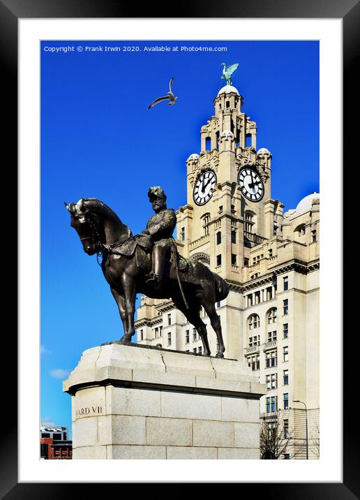 Liverpool's Statue of Edward VII Framed Mounted Print by Frank Irwin