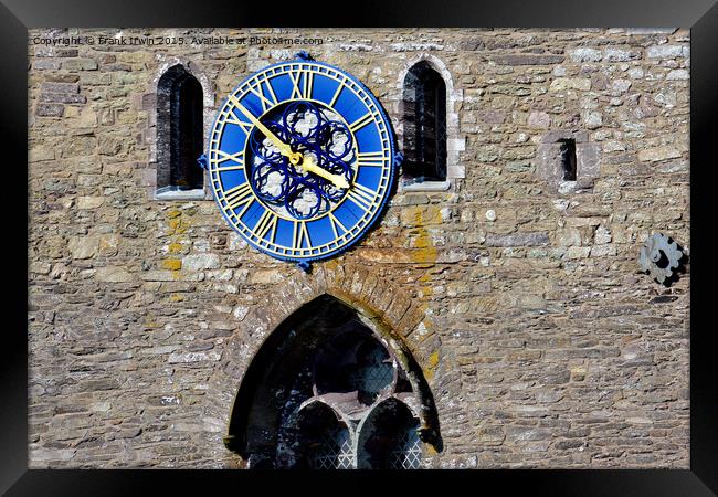 St Davids cathedral clock Framed Print by Frank Irwin