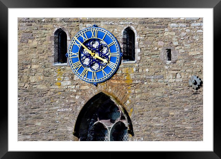 St Davids cathedral clock Framed Mounted Print by Frank Irwin