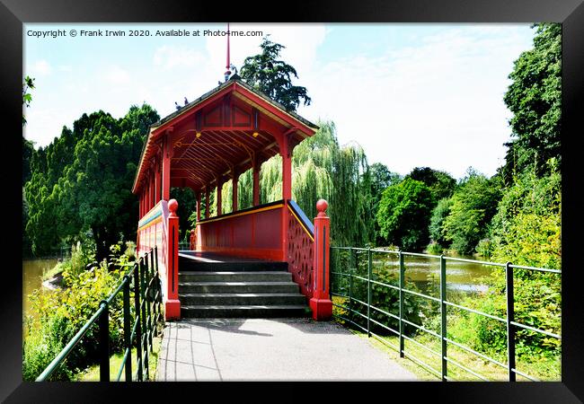 Birkenhead Park's Iconic Swiss Bridge Framed Print by Frank Irwin