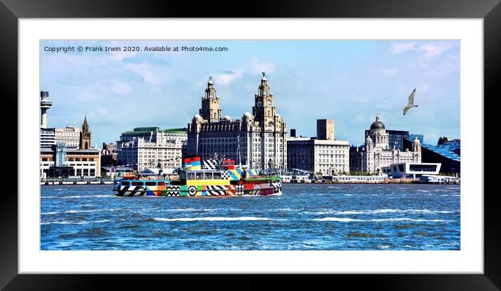 Dazzle ship MV Snowdrop passing Liverpool's Pier H Framed Mounted Print by Frank Irwin