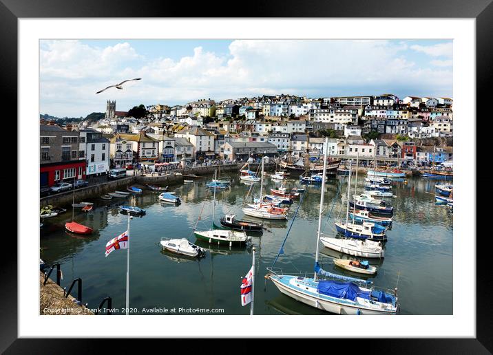 Brixham Harbour and The Golden Hind Framed Mounted Print by Frank Irwin