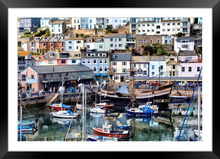 Golden Hind in Brixham Harbour Framed Mounted Print by Frank Irwin