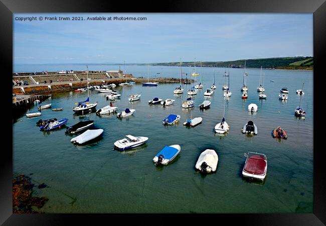 New Quay Harbour Framed Print by Frank Irwin
