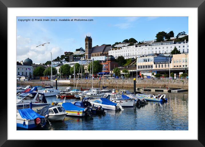 Motor boats close to Torquay town Centre  Framed Mounted Print by Frank Irwin