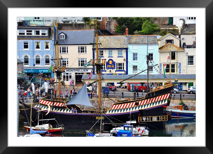 Golden Hind in Brixham Harbour Framed Mounted Print by Frank Irwin