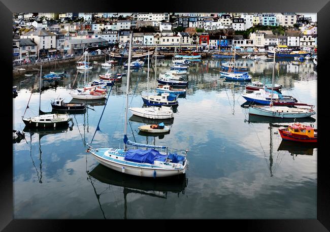The harbour with Brixham to the rear Framed Print by Frank Irwin