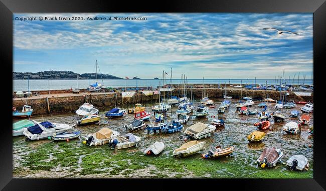 Tide out in Paignton Harbour Framed Print by Frank Irwin