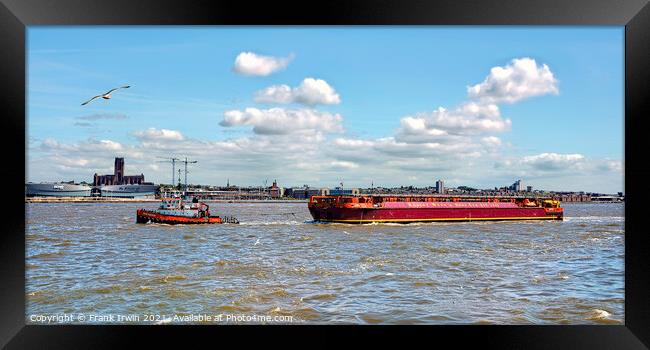 Outdoor MTS Taktow towing a barge down the River Mersey Framed Print by Frank Irwin