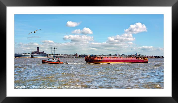 Outdoor MTS Taktow towing a barge down the River Mersey Framed Mounted Print by Frank Irwin