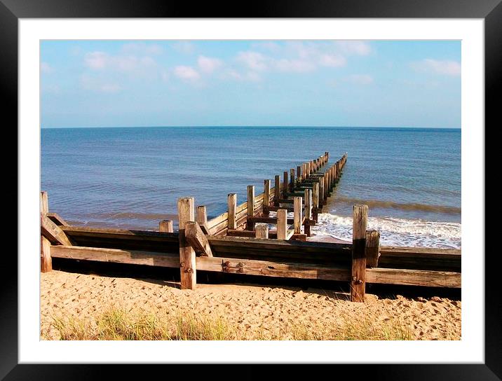 Hopton, Norfolk sea view Framed Mounted Print by Ali Dyer