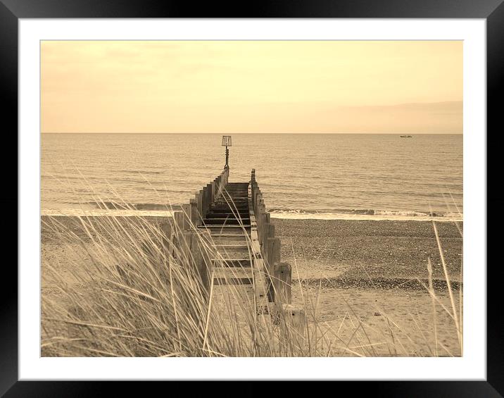 Hopton Beach View Framed Mounted Print by ali dyer