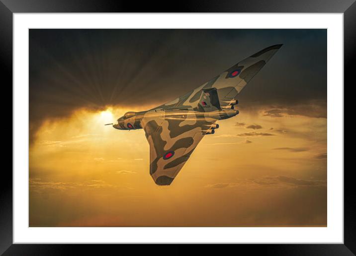 Vulcan Into The West Framed Mounted Print by Gareth Burge Photography