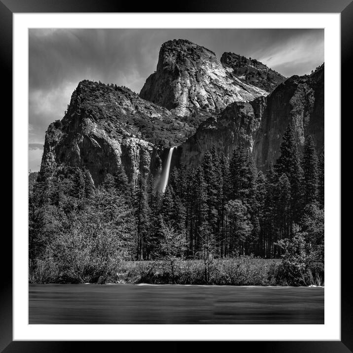 Bridal Veil Falls from Merced River Framed Mounted Print by Gareth Burge Photography