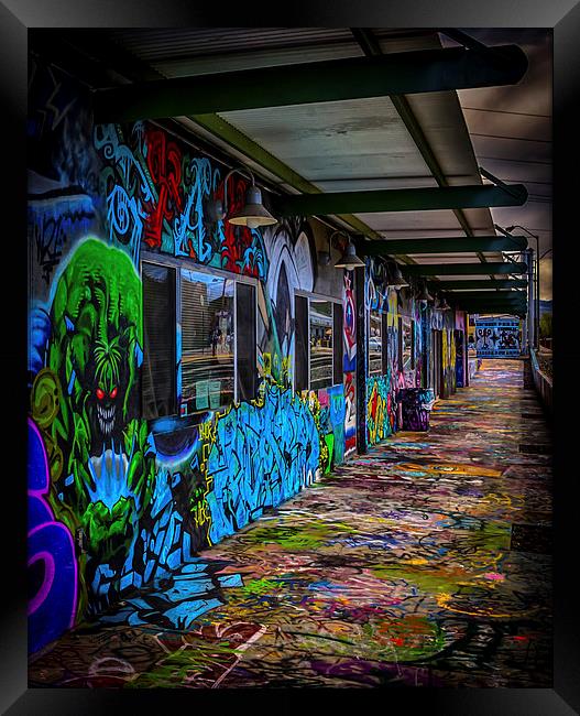 Colourful, graffiti-decorated building Framed Print by Gareth Burge Photography