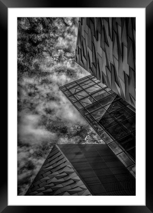 Storm clouds over modern building Framed Mounted Print by Gareth Burge Photography