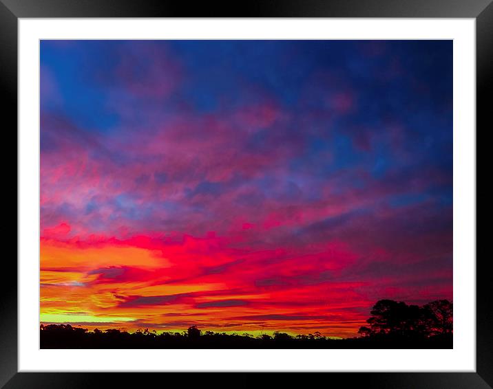 Sunset over Swansea, Tasmania Framed Mounted Print by Gareth Burge Photography
