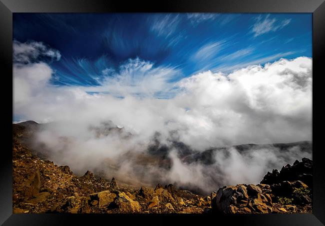 Clouds in Haleakala Framed Print by Gareth Burge Photography