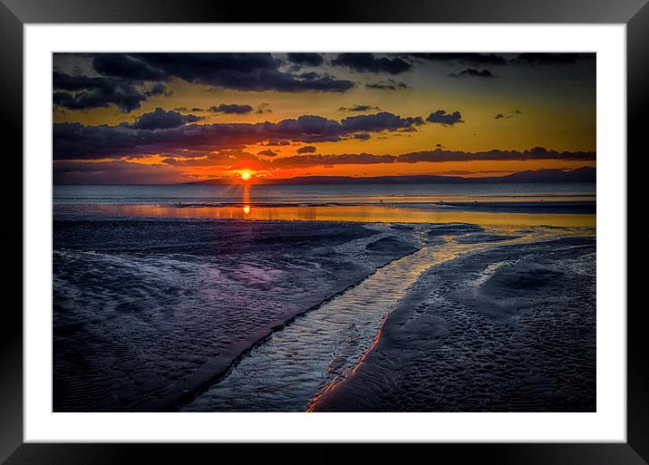 Sundown on Prestwick Beach Framed Mounted Print by Gareth Burge Photography