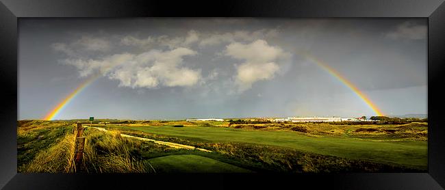 Rainbow over Prestwick Old Course Framed Print by Gareth Burge Photography