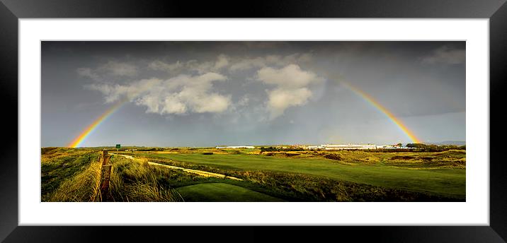 Rainbow over Prestwick Old Course Framed Mounted Print by Gareth Burge Photography