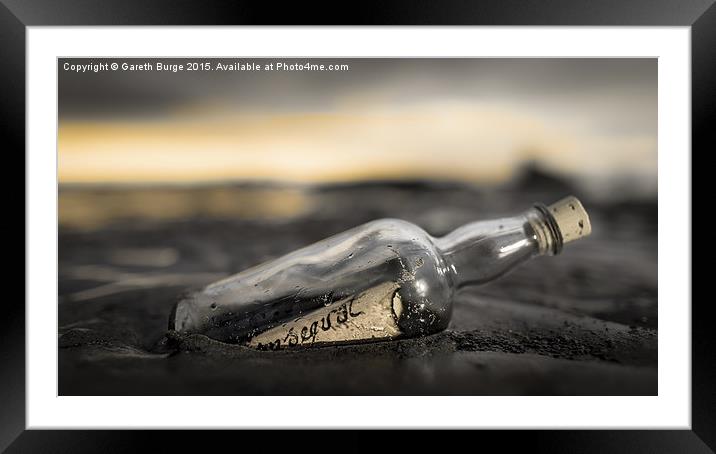 Message In A Bottle Framed Mounted Print by Gareth Burge Photography