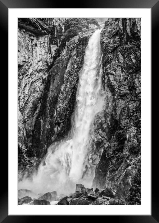 Lower Yosemite Falls, Yosemite National Park Framed Mounted Print by Gareth Burge Photography