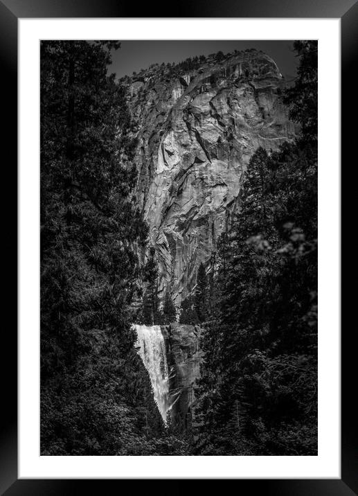 Vernal Falls below Liberty Cap Framed Mounted Print by Gareth Burge Photography