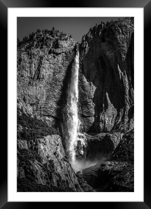 Majesty of Upper Yosemite Falls Framed Mounted Print by Gareth Burge Photography