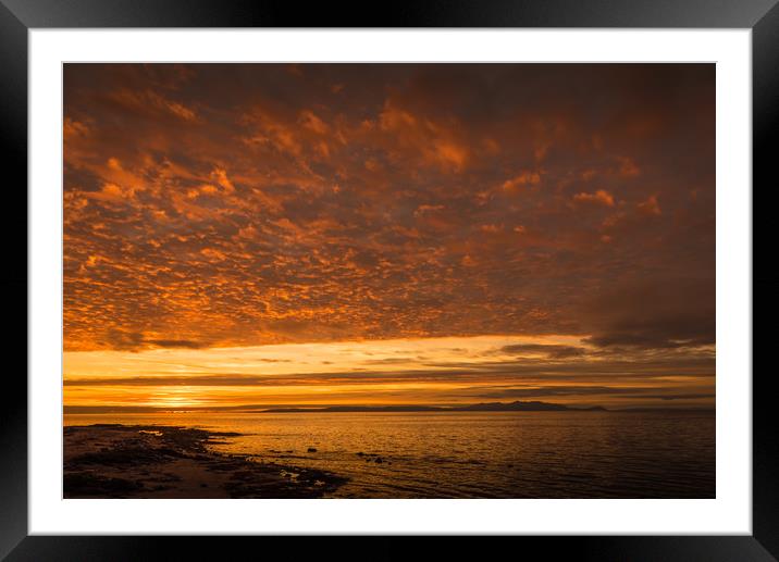 Arran Sky at Sunset Framed Mounted Print by Gareth Burge Photography