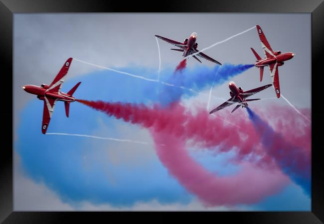 Red Arrows Painting The Sky Framed Print by Gareth Burge Photography