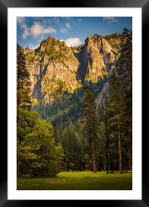 Sunlit Cathedral Spires, Yosemite Framed Mounted Print by Gareth Burge Photography
