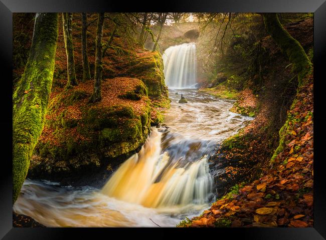 Falls in the Fall Framed Print by Gareth Burge Photography