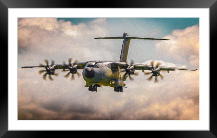 Painted Airbus Atlas Framed Mounted Print by Gareth Burge Photography