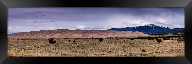 Great Sand Dunes NP Panorama Framed Print by Gareth Burge Photography