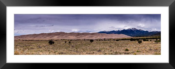 Great Sand Dunes NP Panorama Framed Mounted Print by Gareth Burge Photography