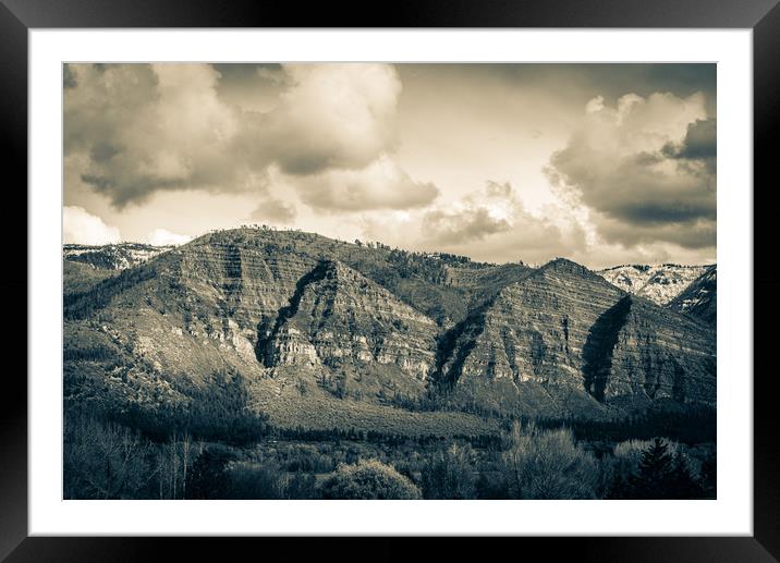 Baldy Mountain Split Tone Framed Mounted Print by Gareth Burge Photography