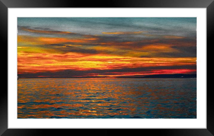 The Sea Is On Fire Framed Mounted Print by Gareth Burge Photography