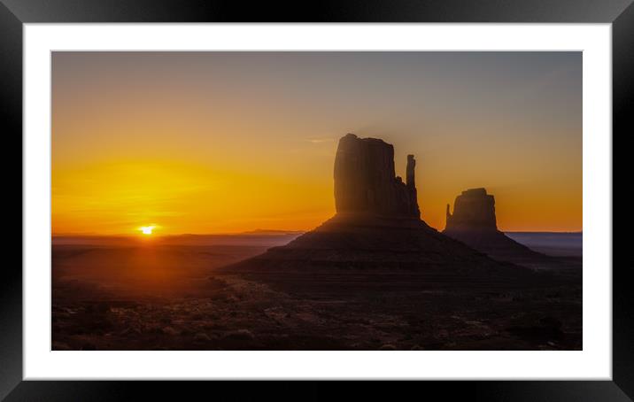 Navajo Sunrise Framed Mounted Print by Gareth Burge Photography