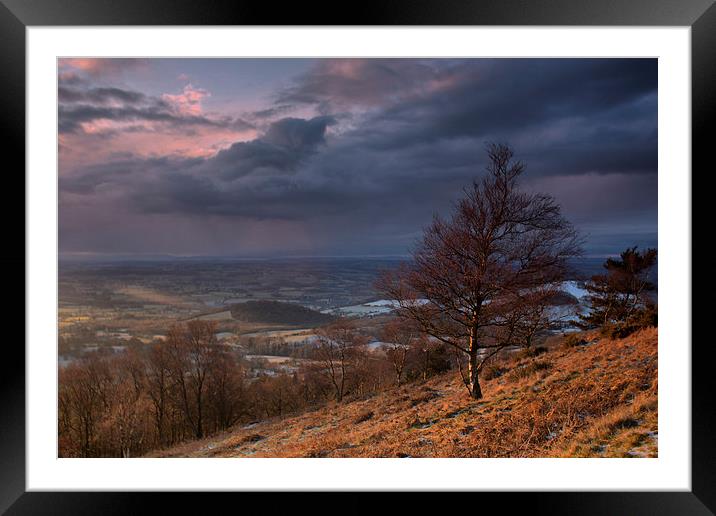 Dusk on the Malvern Hills Framed Mounted Print by Sue Dudley
