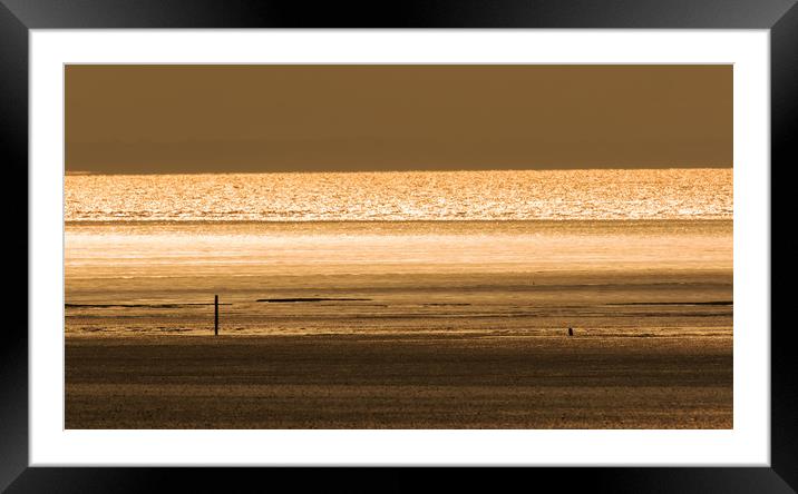 Sunset at Brean Framed Mounted Print by Sue Dudley
