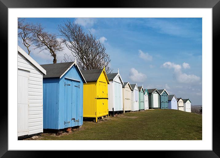 Felixstowe Beach Huts Framed Mounted Print by Martin Parratt