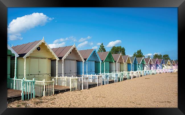 West Mersea Beach Huts Framed Print by Martin Parratt