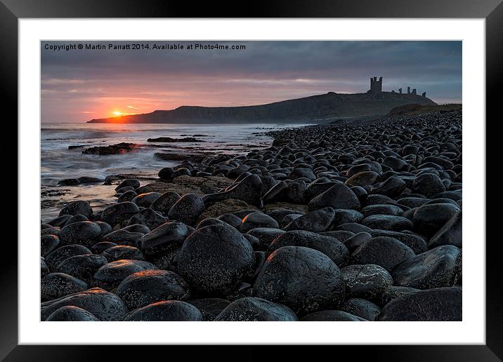  Dunstanburgh Castle at Sunrise Framed Mounted Print by Martin Parratt