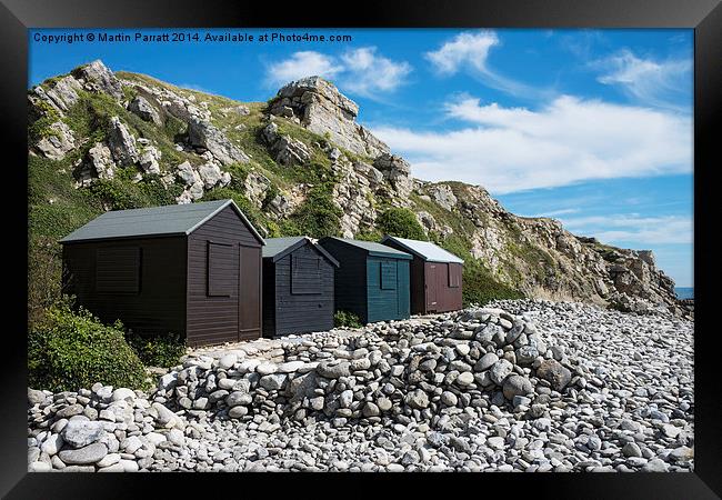  Beach Huts at Church Ope Cove Framed Print by Martin Parratt