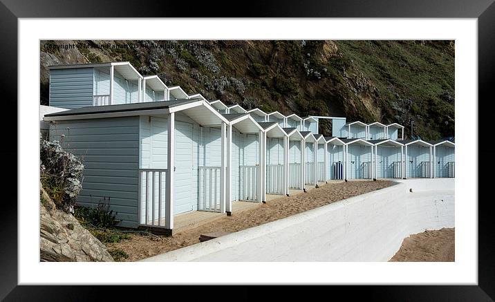 Lusty Glaze Beach Huts Framed Mounted Print by Martin Parratt