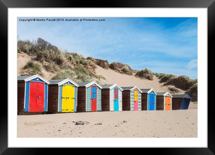 Saunton Sands Beach Huts Framed Mounted Print by Martin Parratt
